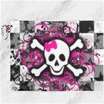 Splatter Girly Skull Canvas Cosmetic Bag (XXXL)