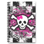 Splatter Girly Skull 5.5  x 8.5  Notebook