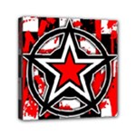 Star Checkerboard Splatter Mini Canvas 6  x 6  (Stretched)