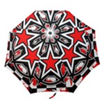 Star Checkerboard Splatter Folding Umbrella