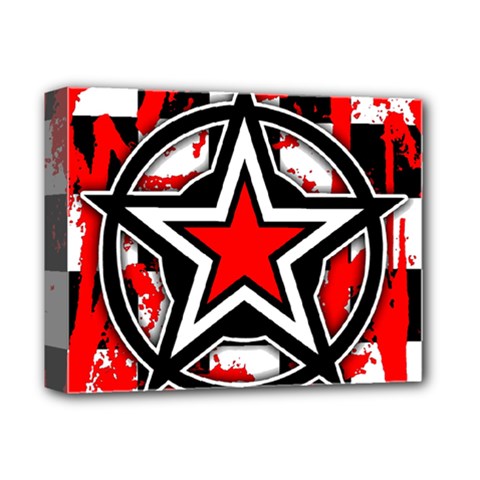 Star Checkerboard Splatter Deluxe Canvas 14  x 11  (Stretched) from ArtsNow.com