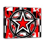 Star Checkerboard Splatter Deluxe Canvas 20  x 16  (Stretched)