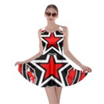 Star Checkerboard Splatter Skater Dress