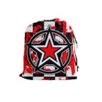 Star Checkerboard Splatter Drawstring Pouch (Large)