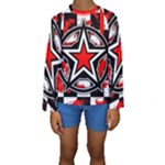 Star Checkerboard Splatter Kids  Long Sleeve Swimwear