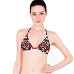 Star Checkerboard Splatter Bikini Top