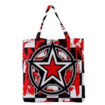 Star Checkerboard Splatter Grocery Tote Bag