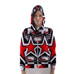 Star Checkerboard Splatter Women s Hooded Windbreaker