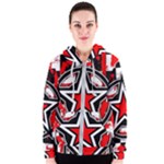 Star Checkerboard Splatter Women s Zipper Hoodie