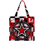 Star Checkerboard Splatter Zipper Grocery Tote Bag