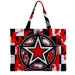 Star Checkerboard Splatter Zipper Mini Tote Bag