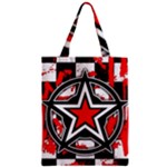 Star Checkerboard Splatter Zipper Classic Tote Bag