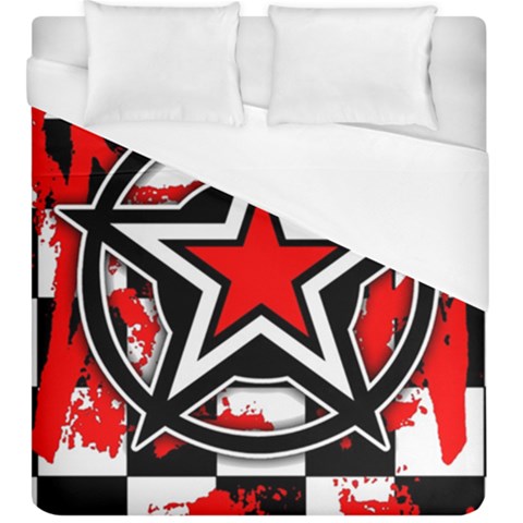 Star Checkerboard Splatter Duvet Cover (King Size) from ArtsNow.com