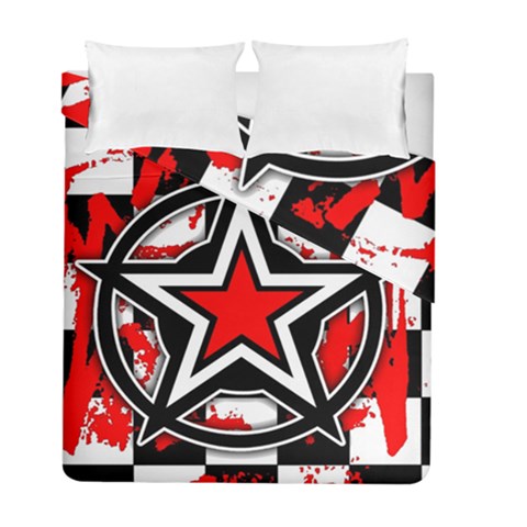 Star Checkerboard Splatter Duvet Cover Double Side (Full/ Double Size) from ArtsNow.com