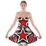 Star Checkerboard Splatter Strapless Bra Top Dress