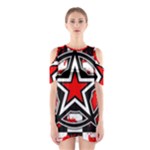 Star Checkerboard Splatter Shoulder Cutout One Piece Dress