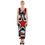 Star Checkerboard Splatter Fitted Maxi Dress