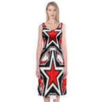 Star Checkerboard Splatter Midi Sleeveless Dress