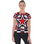 Star Checkerboard Splatter Short Sleeve Sports Top 