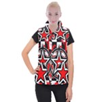 Star Checkerboard Splatter Women s Button Up Vest