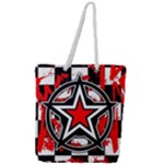 Star Checkerboard Splatter Full Print Rope Handle Tote (Large)