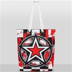 Star Checkerboard Splatter Full Print Rope Handle Tote (Small)