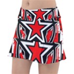 Star Checkerboard Splatter Tennis Skirt