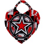 Star Checkerboard Splatter Giant Heart Shaped Tote