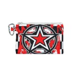 Star Checkerboard Splatter Canvas Cosmetic Bag (Small)