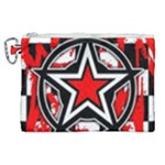 Star Checkerboard Splatter Canvas Cosmetic Bag (XL)