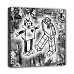Robot Love Mini Canvas 8  x 8  (Stretched)