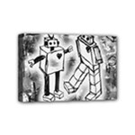 Robot Love Mini Canvas 6  x 4  (Stretched)