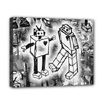 Robot Love Canvas 10  x 8  (Stretched)