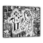 Robot Love Canvas 20  x 16  (Stretched)