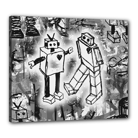 Robot Love Canvas 24  x 20  (Stretched) from ArtsNow.com