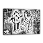 Robot Love Canvas 18  x 12  (Stretched)