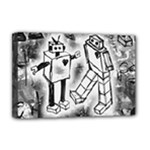Robot Love Deluxe Canvas 18  x 12  (Stretched)