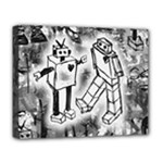 Robot Love Deluxe Canvas 20  x 16  (Stretched)