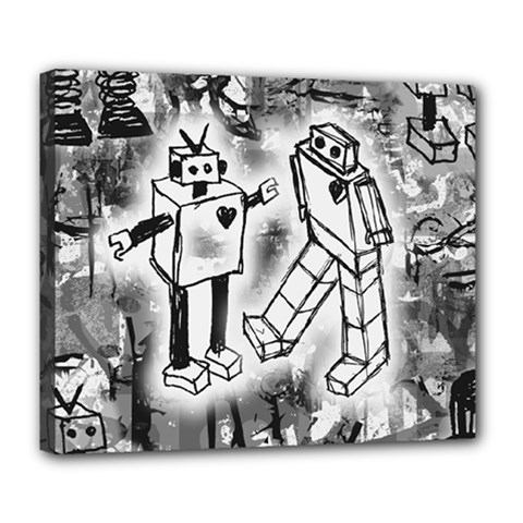 Robot Love Deluxe Canvas 24  x 20  (Stretched) from ArtsNow.com