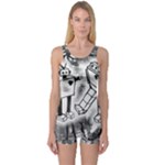 Robot Love One Piece Boyleg Swimsuit