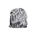 Robot Love Drawstring Pouch (Medium)