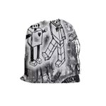 Robot Love Drawstring Pouch (Large)