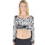 Robot Love Long Sleeve Crop Top