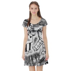 Short Sleeve Skater Dress Front Short Sleeve Skater Dress Front