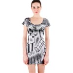 Robot Love Short Sleeve Bodycon Dress
