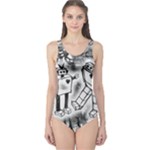 Robot Love One Piece Swimsuit