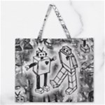 Robot Love Zipper Large Tote Bag