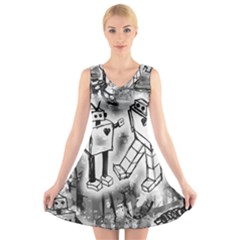 V-Neck Sleeveless Dress 