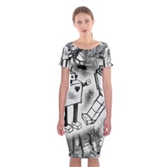 Classic Short Sleeve Midi Dress Front Classic Short Sleeve Midi Dress Front
