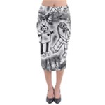Robot Love Midi Pencil Skirt